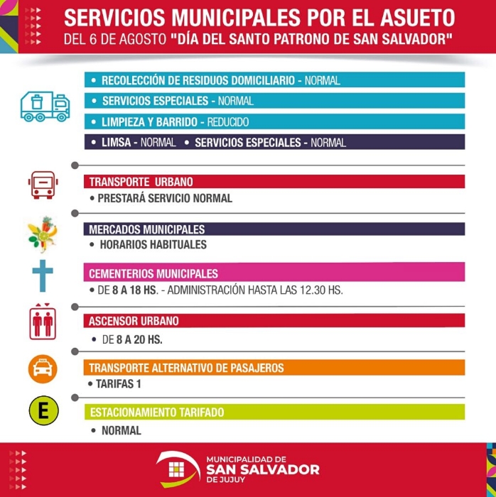 Servicios municipales por el “Día del Santísimo Salvador”