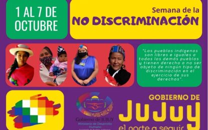 Del 1 al 7 de octubre: “Semana de la No discriminación”