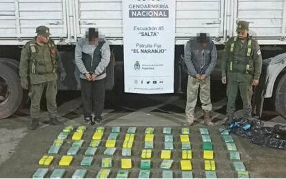 Salió de Jujuy con destino a Entre Ríos: Acondicionaron más de 65 kilos de cocaína en el chasis de un camión