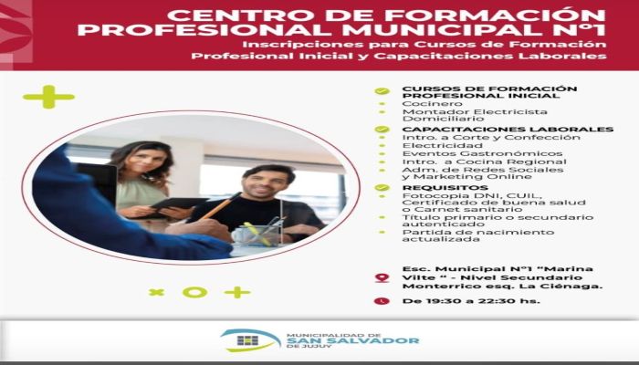 Capital: Abrieron las inscripciones para cursos del Centro de Formación Municipal Nro. 1