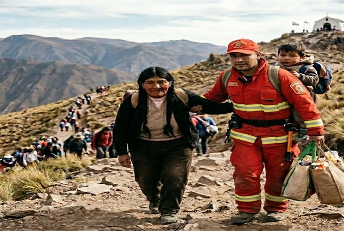 Asisten a una abuela en el camino al Abra de Punta Corral