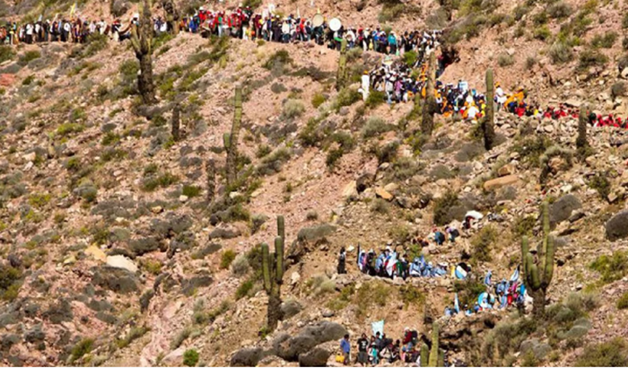 La Virgen de Punta Corral baja junto a los peregrinos a Tumbaya