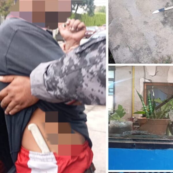En barrio Castañeda: Infantería redujo a un sujeto que intentó apuñalar a su familia