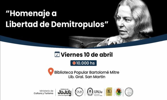 Libertador General San Martín rinde homenaje a la escritora Libertad Demitrópulos