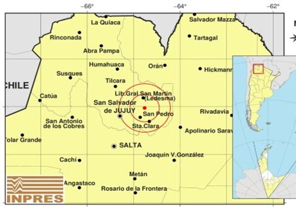 Leve sismo en las primeras horas de esta mañana entre San Pedro y Ledesma