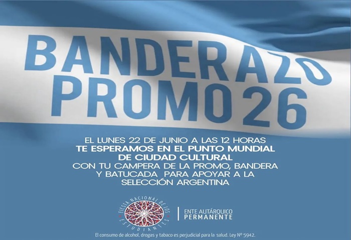 La Promo ’26 vivirá un gran banderazo para alentar a la Selección Argentina en Ciudad Cultural