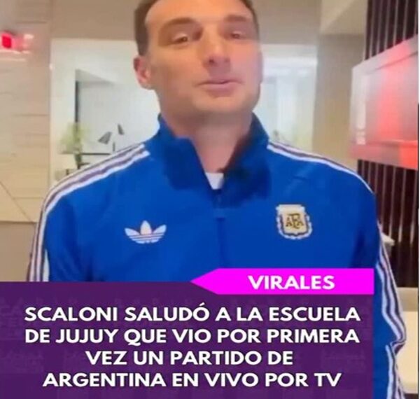 Emotivo saludo de Scaloni a una escuela de Jujuy