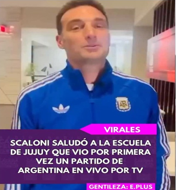 Emotivo saludo de Scaloni a una escuela de Jujuy