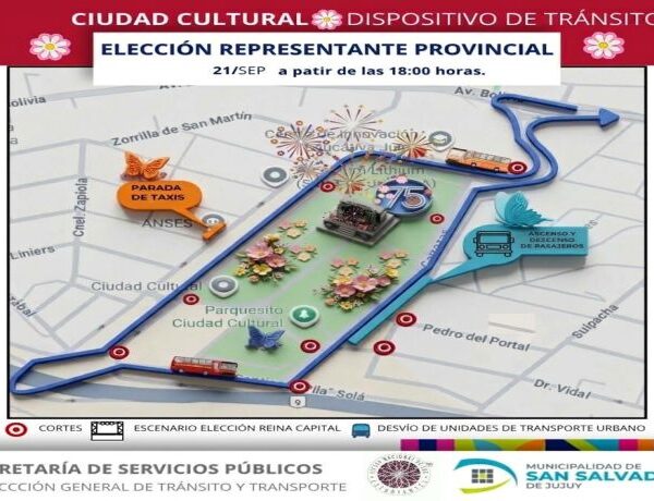 Elección Representante Provincial: Habrá cortes de tránsito desde las 18 horas en Ciudad Cultural
