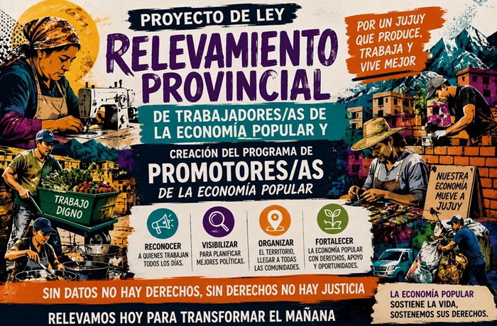 Presentaran en la Legislatura proyecto de ley para relevamiento de emprendedores y trabajadores de la Economía Popular