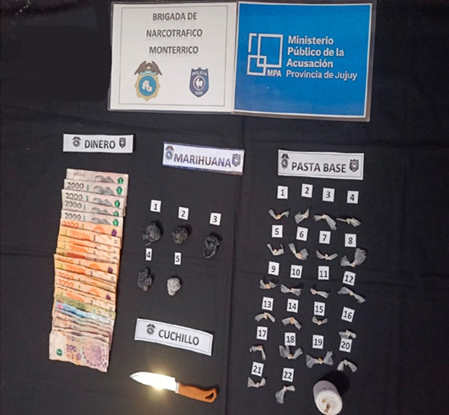 En El Carmen demoraron a un adolescente y secuestraron dosis…
