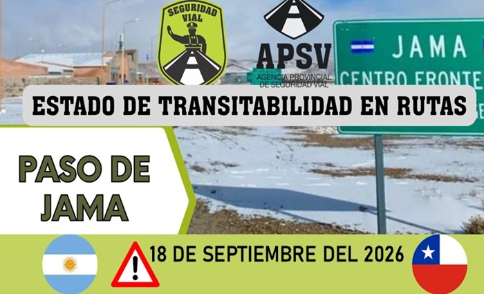 Paso de Jama cerrado por nieve: Suspenden el tránsito hacia Chile