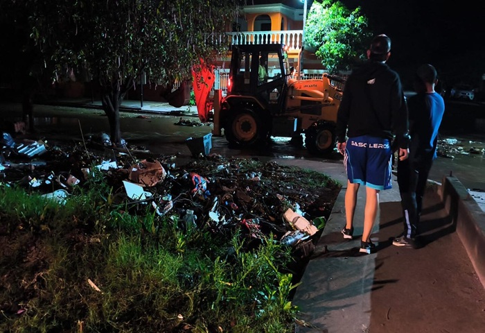 Rápido accionar del municipio sampedreño luego de la fuerte lluvia caída