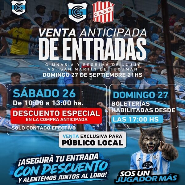 El sábado inicia la venta anticipada de entradas para Gimnasia – San Martín