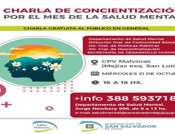 San Salvador de Jujuy realizará charlas gratuitas por el Mes de la Salud Mental