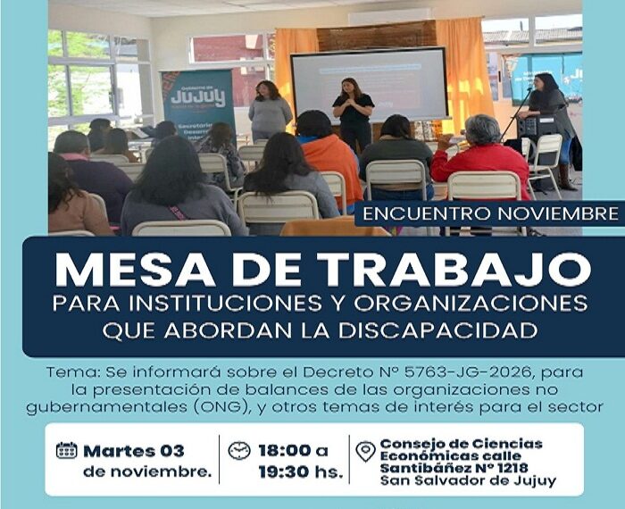 Continúan las mesas de trabajo con instituciones vinculadas a la discapacidad