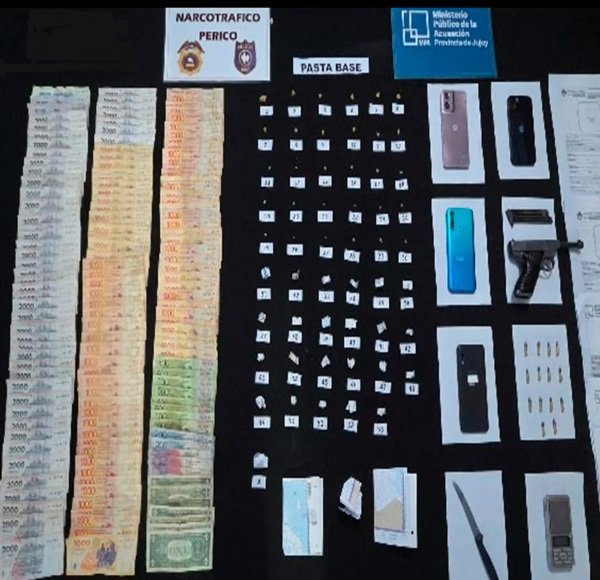 Allanamientos en Perico: Secuestraron estupefacientes, un arma y dinero en efectivo