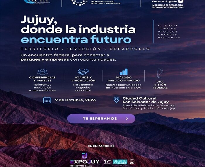 Jujuy será sede del Nodo APIA 2026, un encuentro federal para impulsar el desarrollo industrial y empresarial